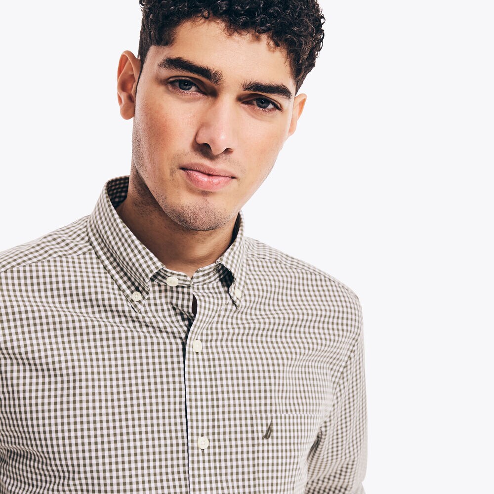 GINGHAM SHIRT,Everglades Green,large