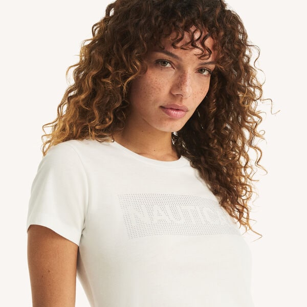 Rhinestone Logo Graphic T-Shirt