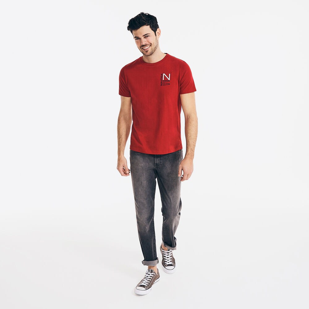 LOGO GRAPHIC T-SHIRT,Nautica Red,large