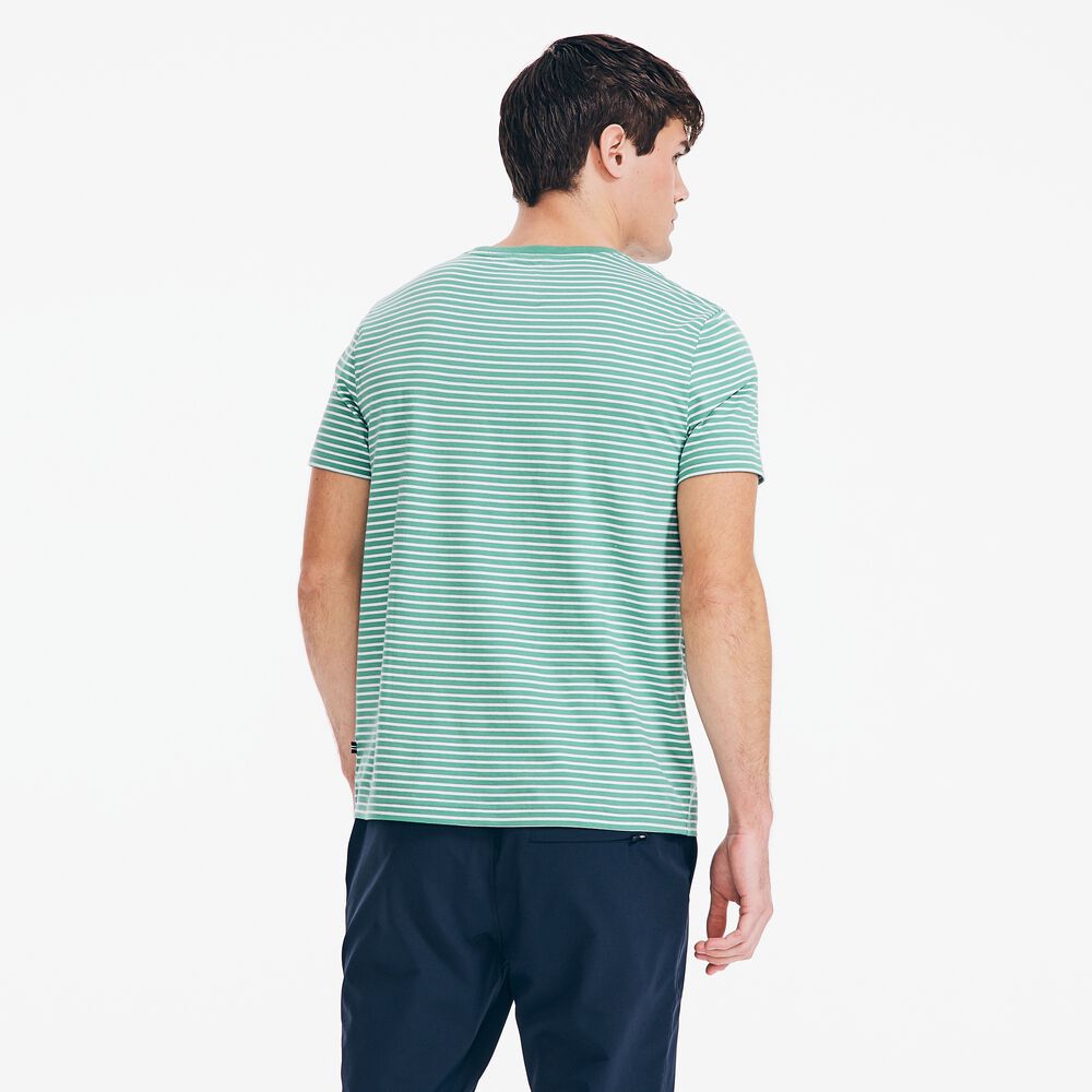 STRIPED BRAND ICON T-SHIRT,Bright Willow,large