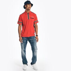 NAVTECH SUSTAINABLY CRAFTED MIXED MEDIA POLO,Tomales Red,large