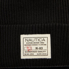 Rib-Knit Pom Hat,Black,large