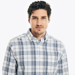 PLAID OXFORD SHIRT,Bright White,large
