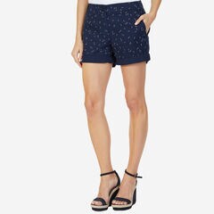 Seagull Motif Twill Shorts - 7" Inseam,Stellar Blue Heather,large