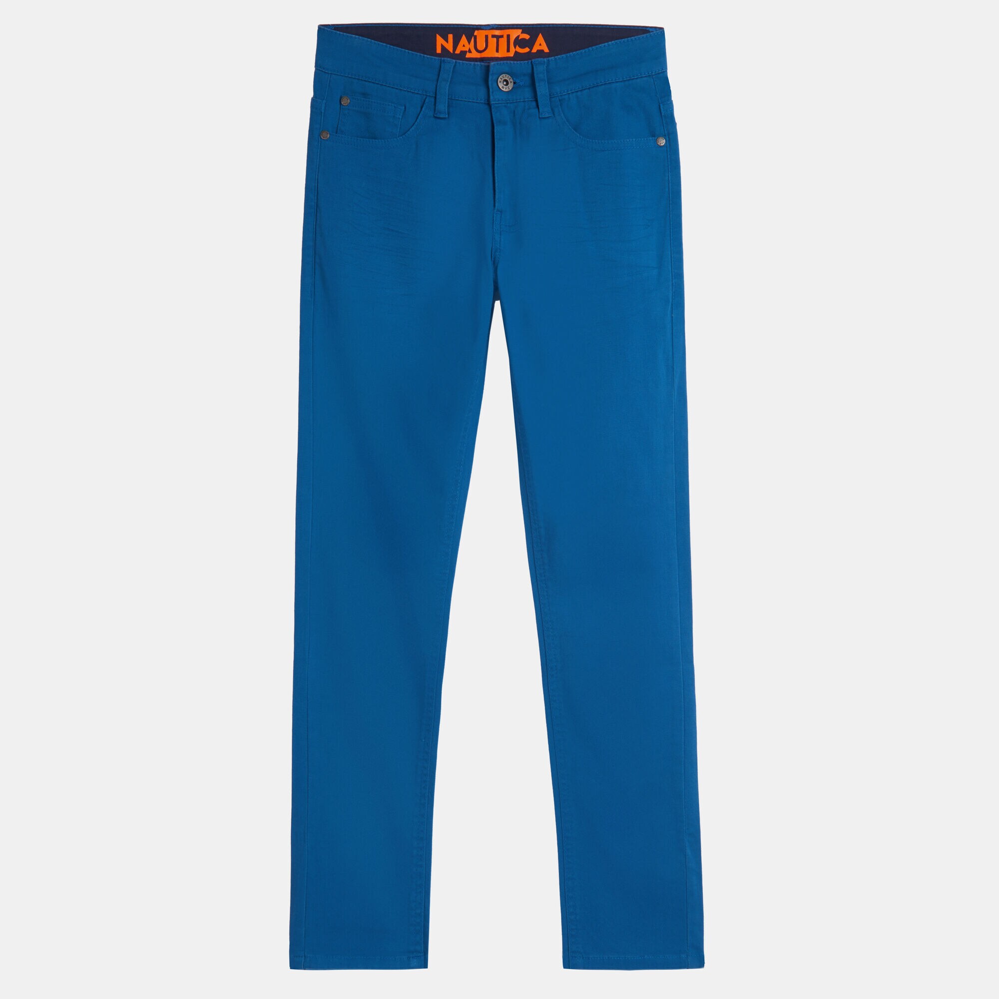 BOYS' SKINNY-FIT 5-POCKET TWILL PANT (8-20),Blue Stern,large