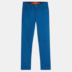 BOYS' SKINNY-FIT 5-POCKET TWILL PANT (8-20),Blue Stern,large