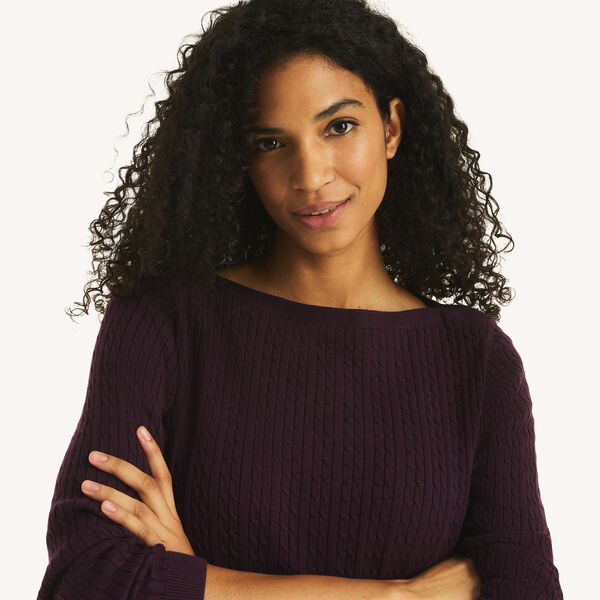 Cable Boatneck Sweater