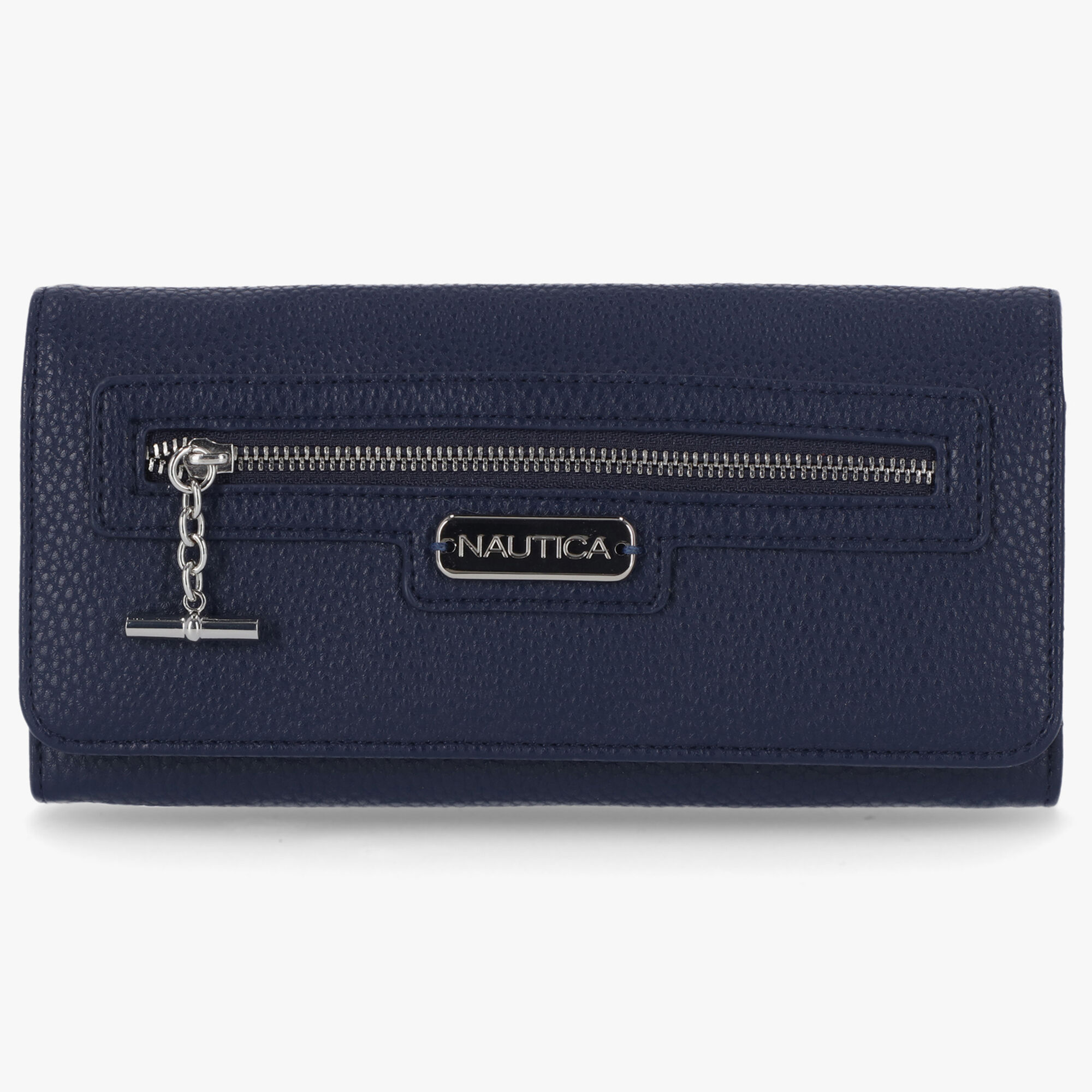 PEBBLED LOGO MONEY MANAGER WALLET WITH BOX,Navy,large