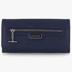 PEBBLED LOGO MONEY MANAGER WALLET WITH BOX,Navy,large