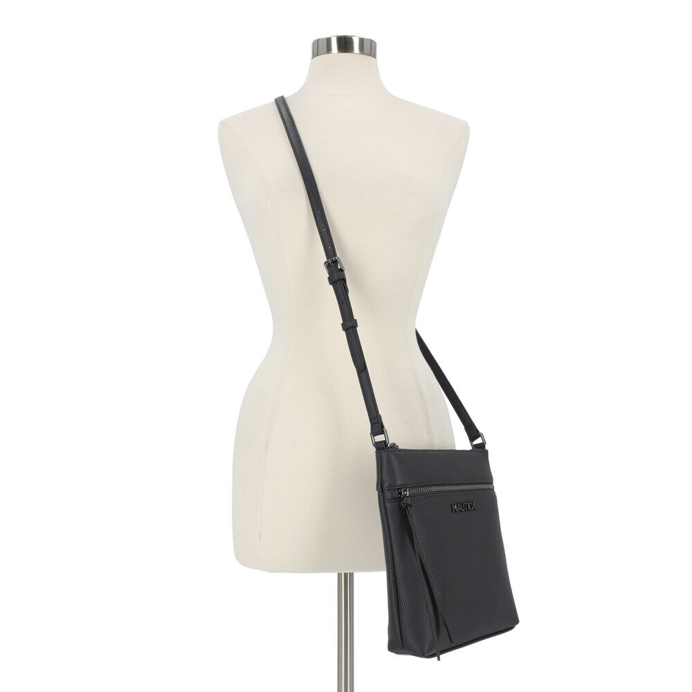 Zip Crossbody Bag,Black,large