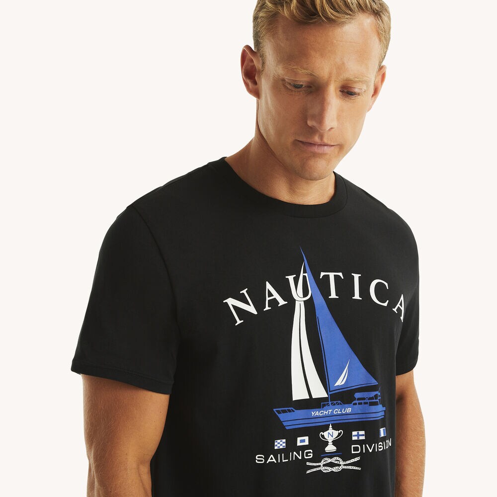 Sailing Division Sleep T-Shirt,True Black,large