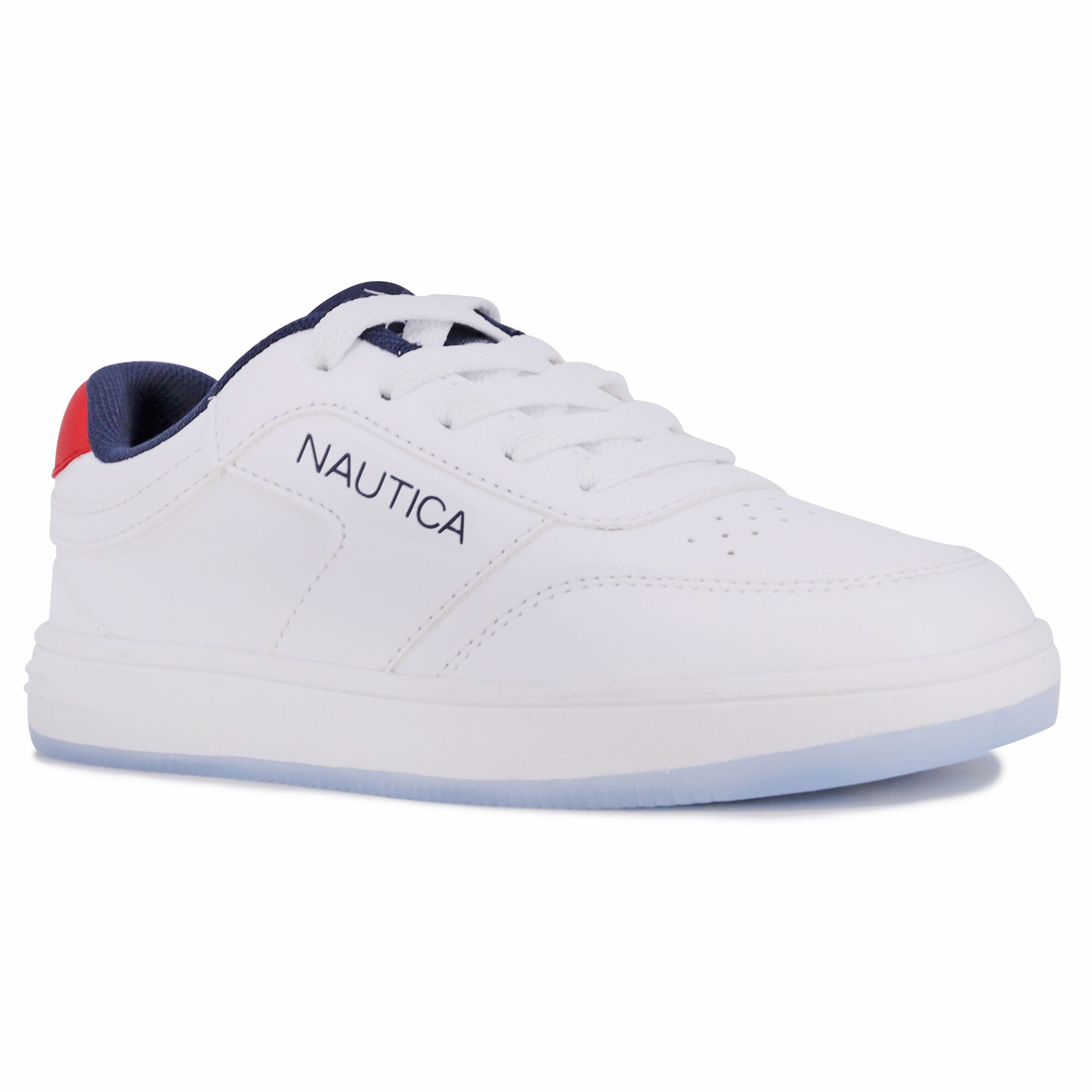 Boys' Logo Lace-Up Sneaker,White,large