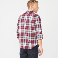 CLASSIC FIT LONG SLEEVE TWILL PLAID SHIRT,Zinfandel,large