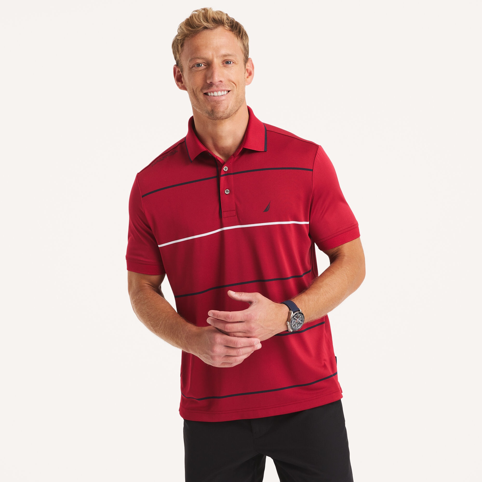 Navtech Classic Fit Polo,Nautica Red,large