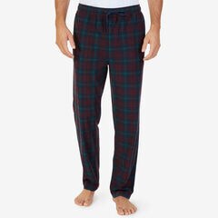Cozy Fleece Plaid Pajama Pant,Navy,large