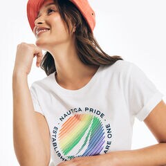 SUSTAINABLY CRAFTED PRIDE CIRCLE GRAPHIC T-SHIRT,Bright White,large