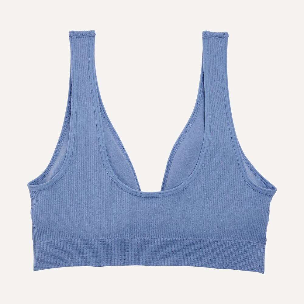 Ribbed Seamless Bra, 3-Pack,Angel Blue,large