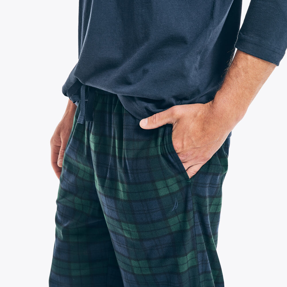 PLAID FLEECE SLEEP PANT,Kelp Seas,large