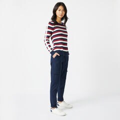 SUSTAINABLY CRAFTED STRIPED KNIT SWEATER,Marshmallow,large