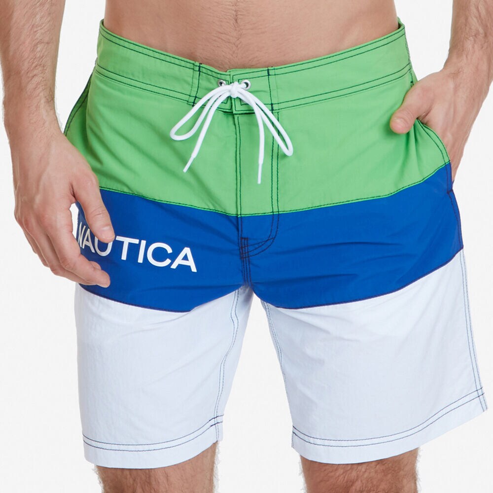 Quick Dry Color Block Swim Trunk,Tillman Bay,large