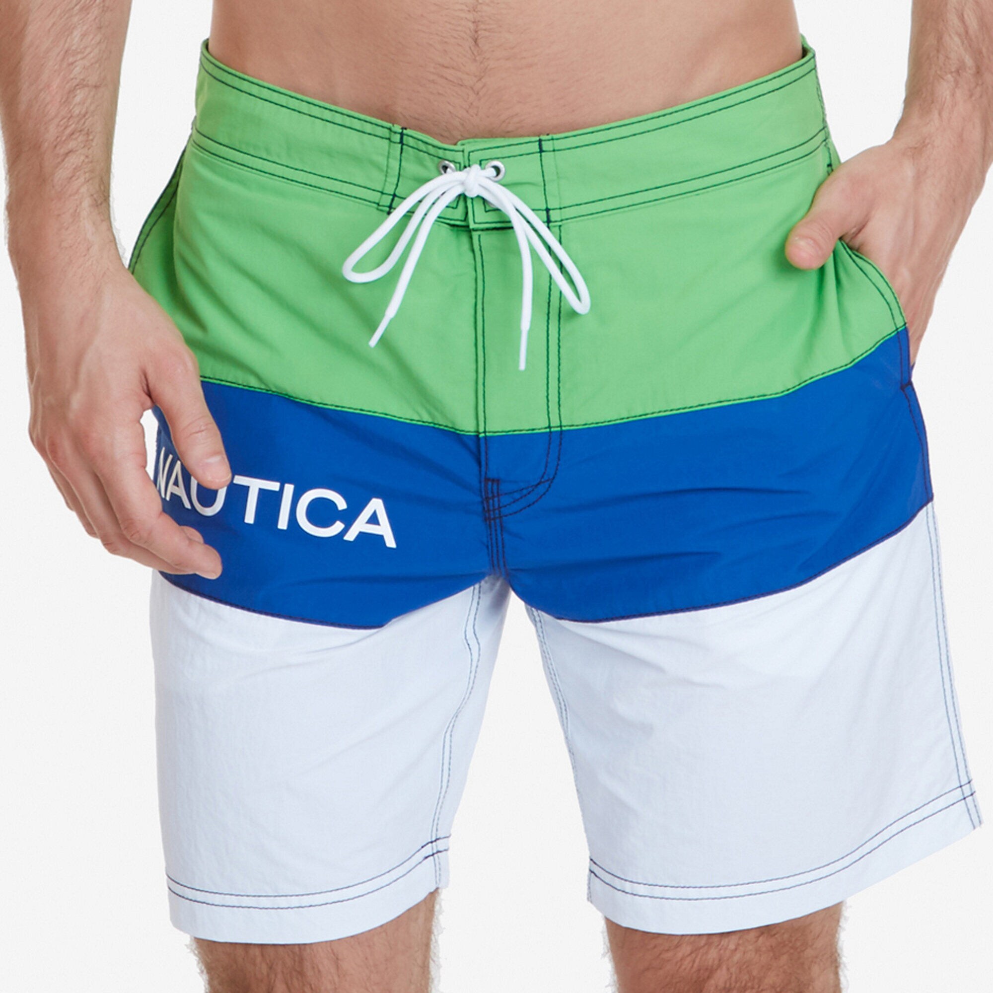 Quick Dry Color Block Swim Trunk,Tillman Bay,large
