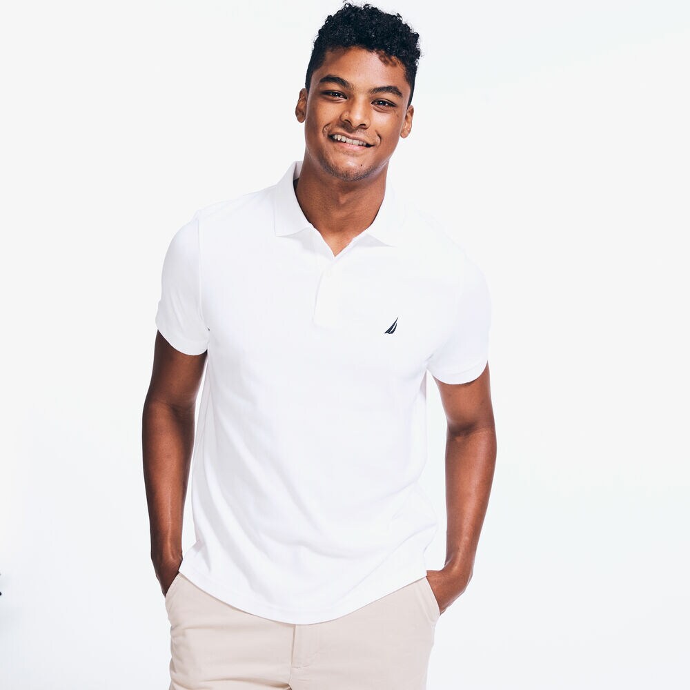 SLIM FIT INTERLOCK POLO,Bright White,large