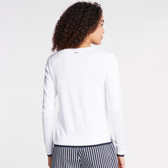 COTTON & MODAL SWEATER IN INTARSIA ANCHOR,Bright White,large