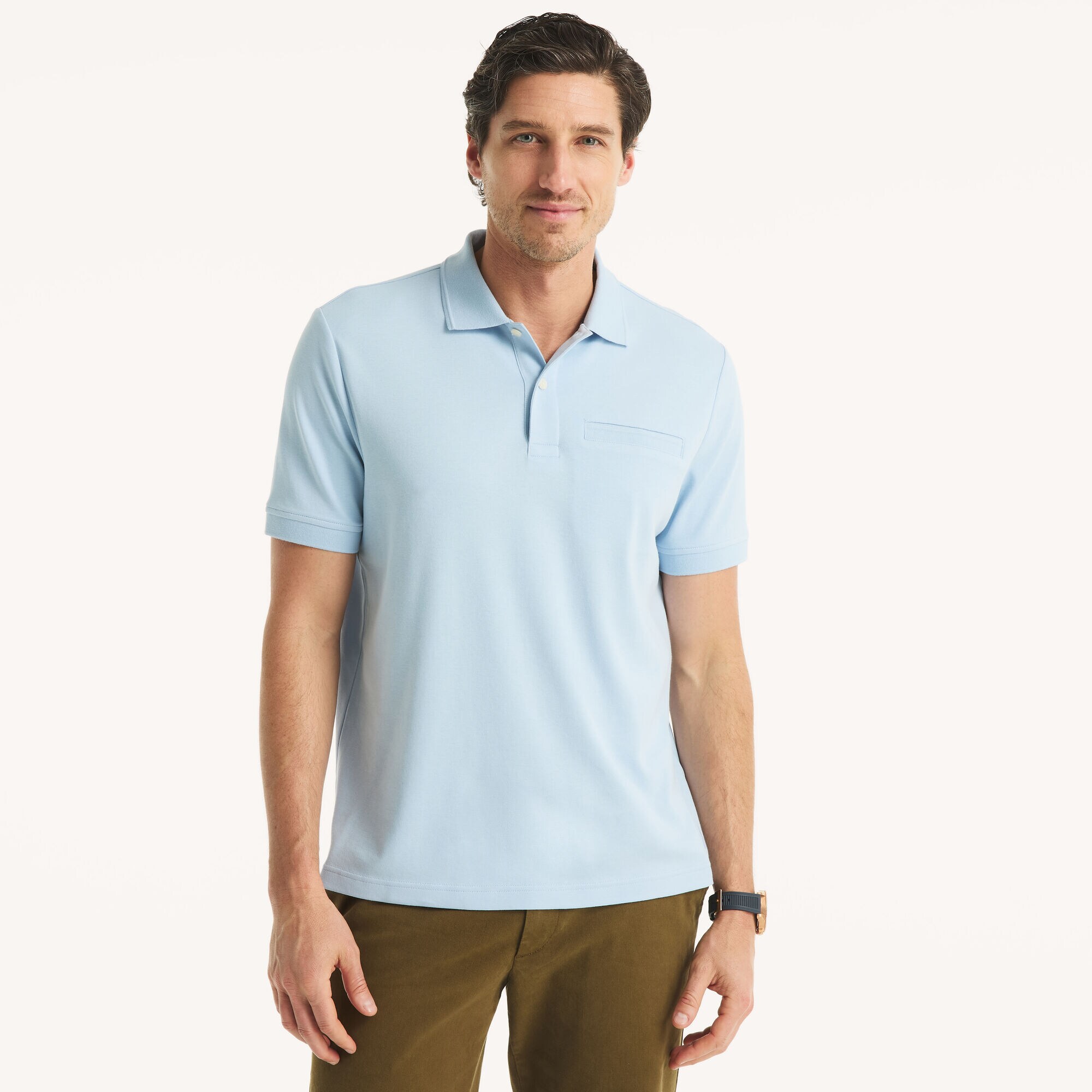 Classic Fit Interlock Polo,Crystal Bay Blue,large