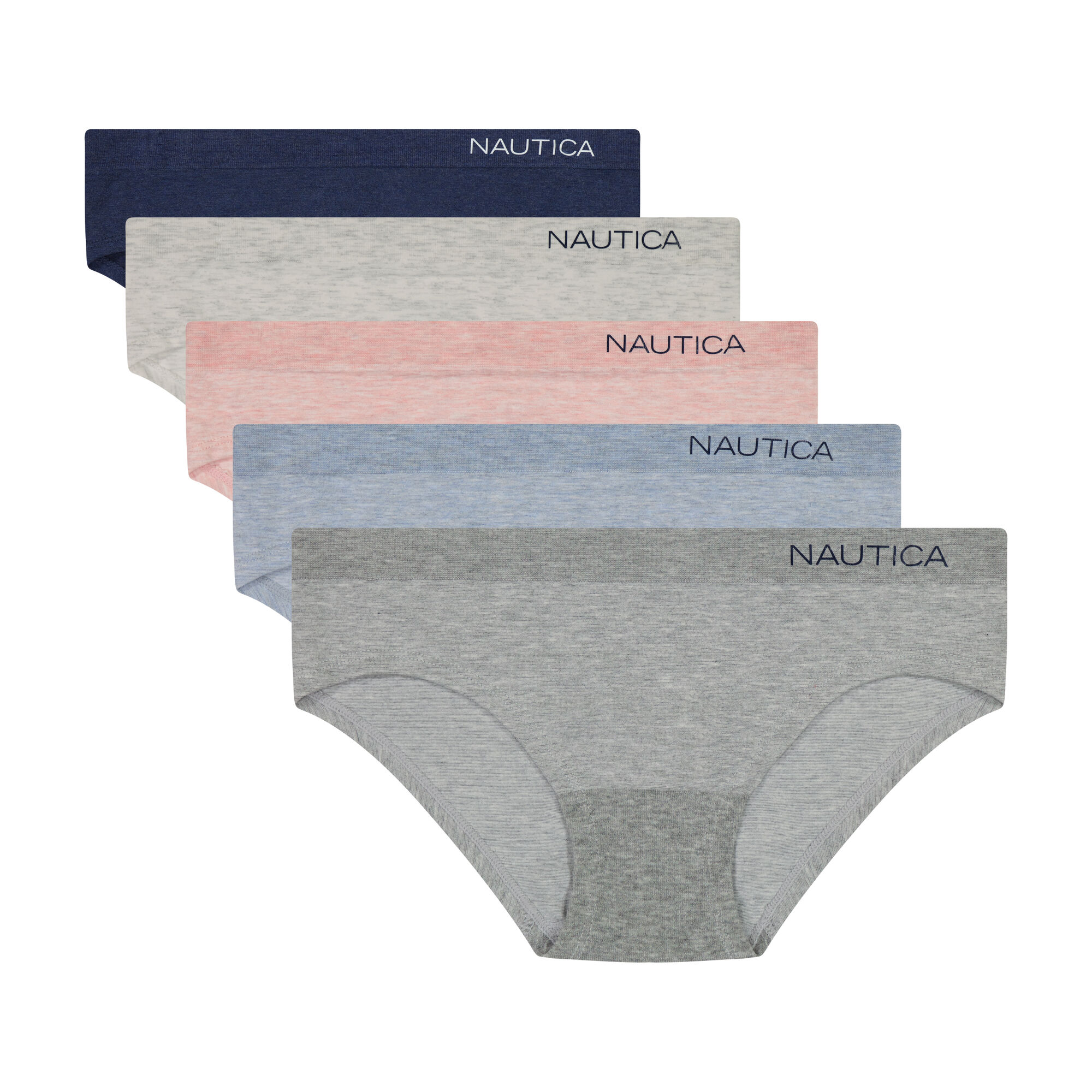 $48 5 pack Size L Nautica Organic Cotton Hipsters Underwear Panties Solid 