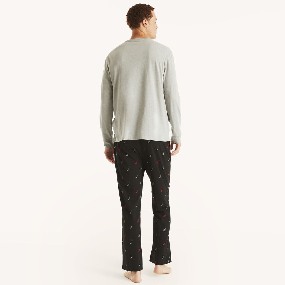 Plaid Pajama Pant Set,Grey Heather,large