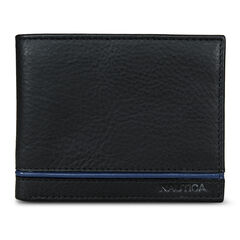 Leather Bifold Wallet,Black,large