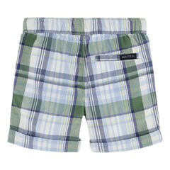 LITTLE BOYS' PLAID PULL-ON SHORT (4-7),Light Olive,large