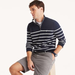 Navtech Striped Quarter-Zip Sweater,Stellar Blue Heather,large