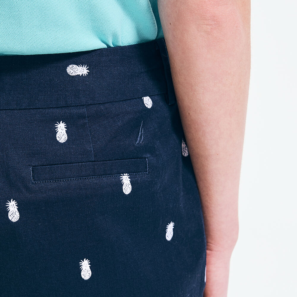 4" PINEAPPLE PRINT STRETCH-TWILL SHORT,Stellar Blue Heather,large