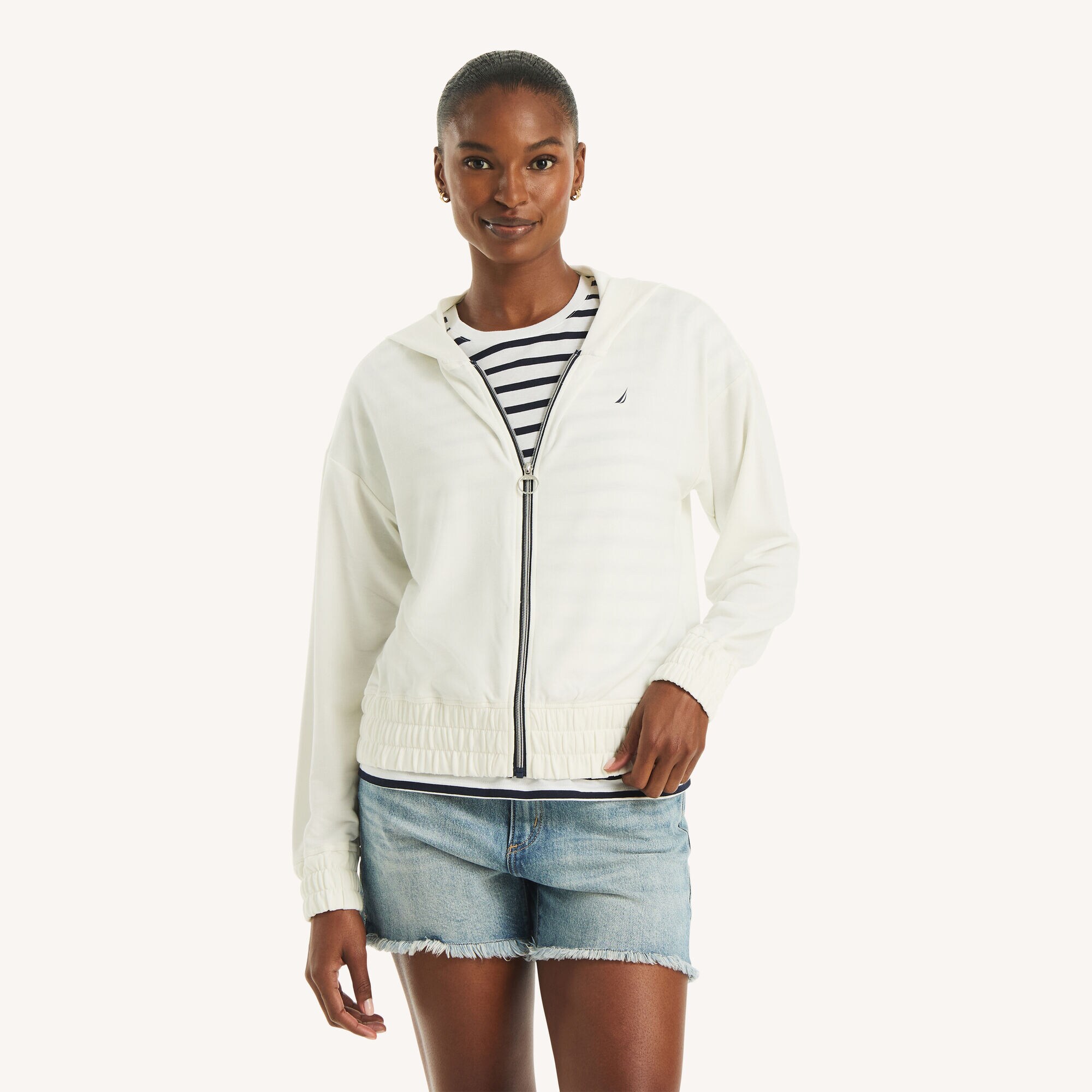 Full-Zip Hoodie,Costal White,large