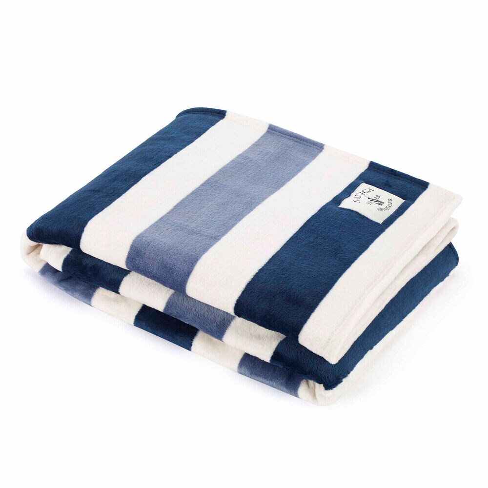 STRIPED THROW BLANKET,Ice Blue,large
