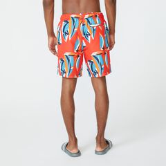 8" SAILBOAT PRINT SWIM,Orange Poppy,large