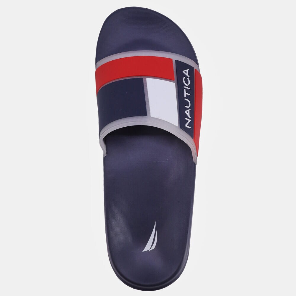 COLORBLOCK SLIDE SANDAL,Nautica Red,large