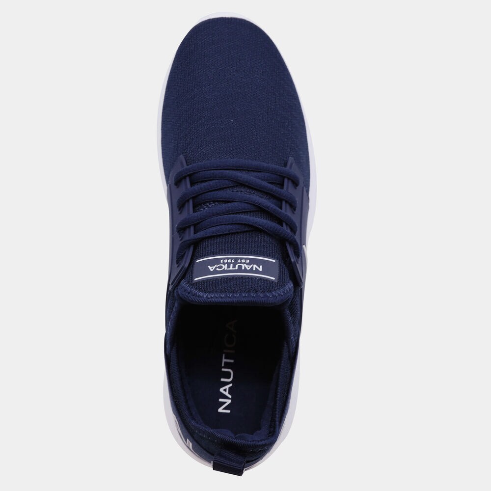 LOGO KNIT SNEAKER,Navy,large