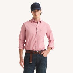 Classic Fit Wrinkle-Resistant Plaid Shirt,Cradle Pink,large