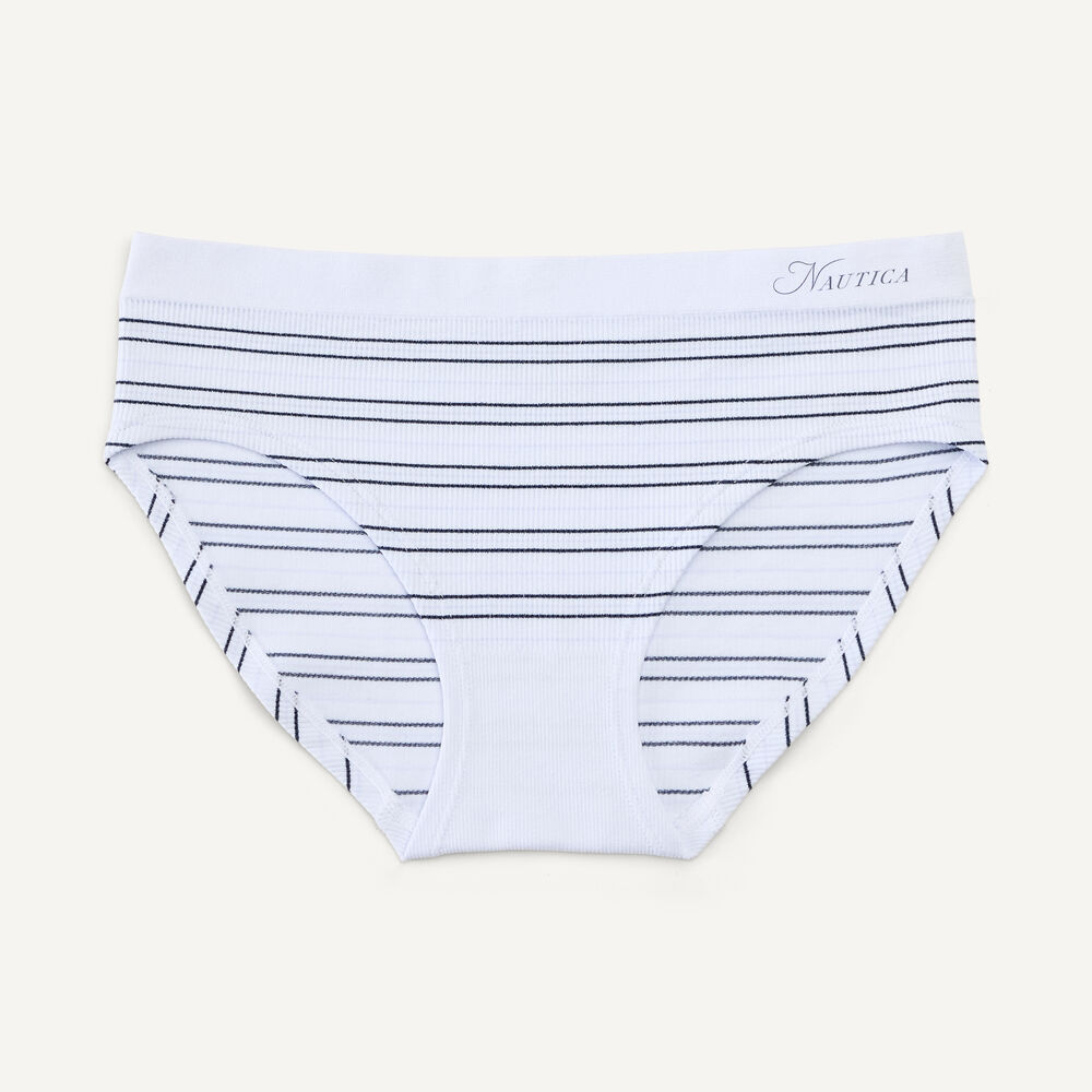 Striped Seamless Hipster Brief, 5-Pack,Antique White Wash,large