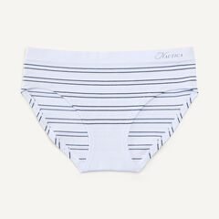 Striped Seamless Hipster Brief, 5-Pack,Antique White Wash,large