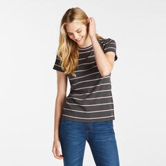 STRIPED RIBBED TOP,Dark Black Heather,large