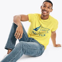 1983 BRAND ICON LOGO GRAPHIC SLEEP T-SHIRT,Cabana Yellow,large