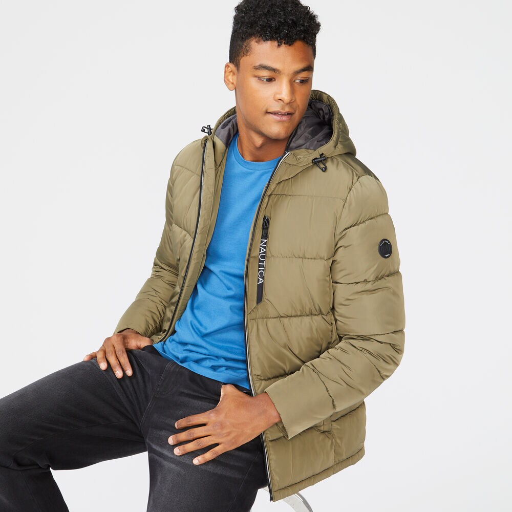 HOODED JACKET,Olive,large
