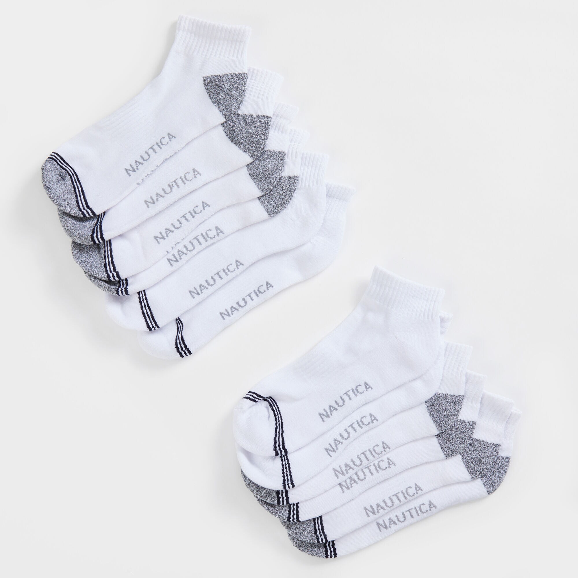 QUARTER ATHLETIC SOCKS, 6-PACK,True Quarry,large