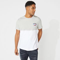 COLORBLOCK LOGO TEE,Grey Heather,large