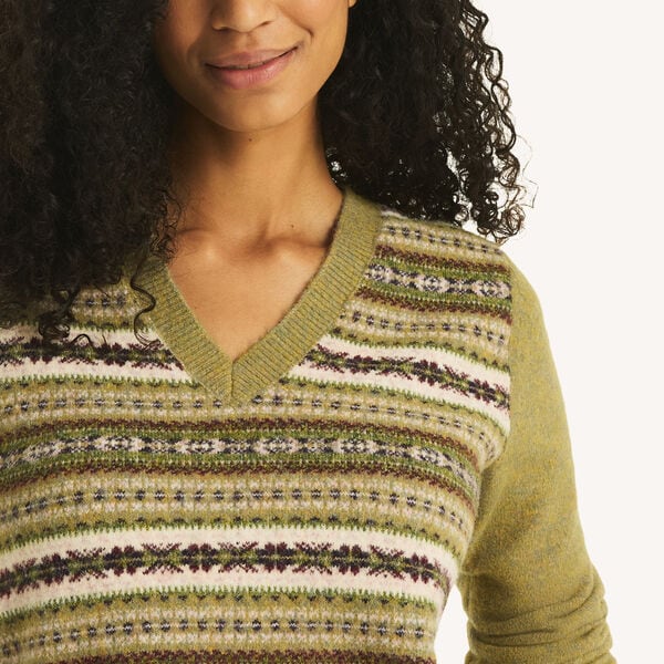 Striped V-Neck Sweater