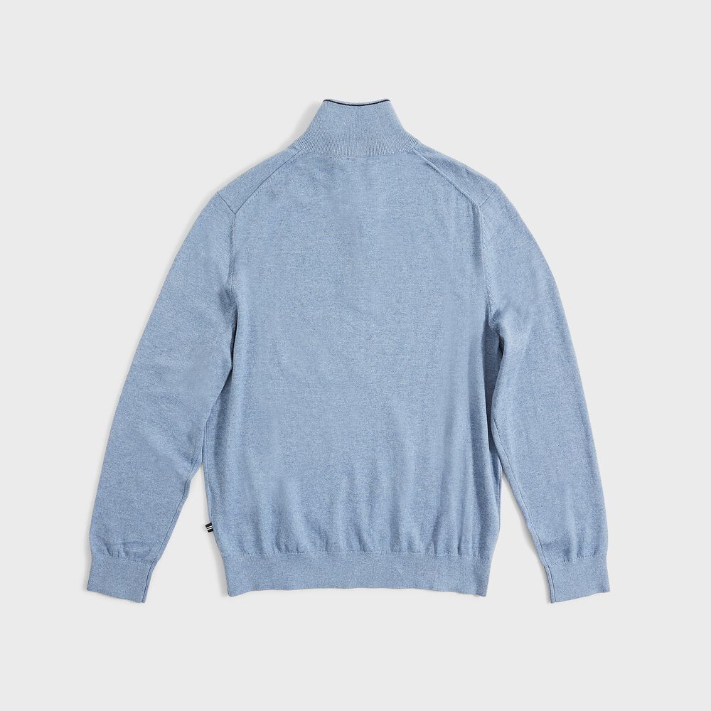 BIG & TALL NAVTECH QUARTER-ZIP SWEATER,Anchor Blue Heather,large
