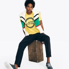 Sustainably Crafted Sailing Team Graphic T-Shirt,Marigold,large